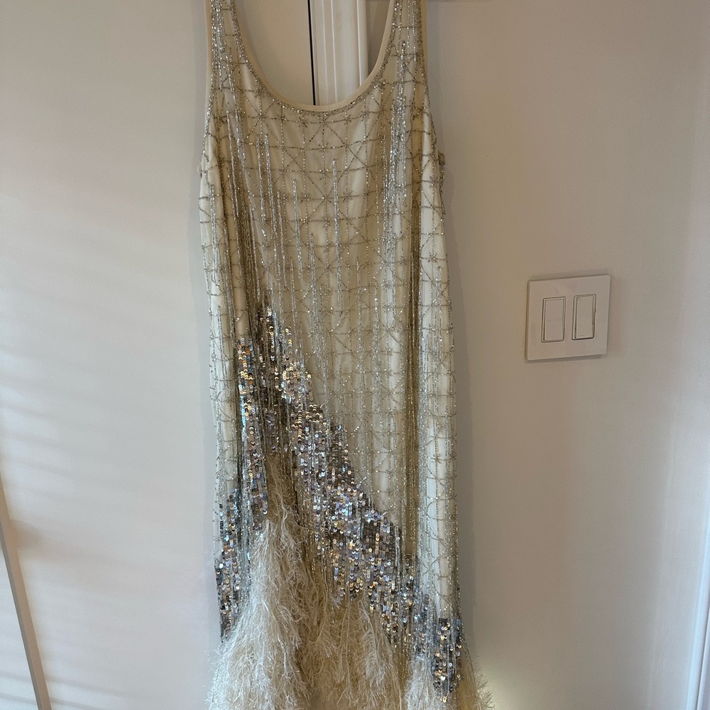 ASOS Elegant Silver and White Sequin Dress